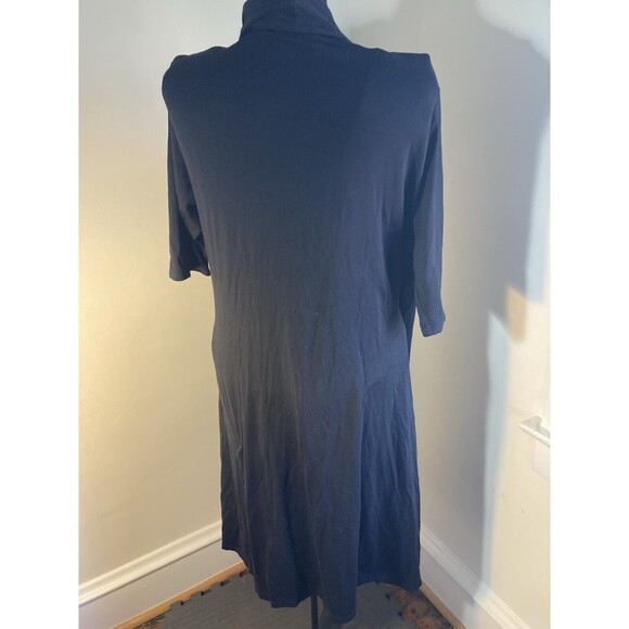 Women's Travel Stretchy Black Dress Size 2XL Wrap Style No Wrinkles LBD Classic - Picture 3 of 9